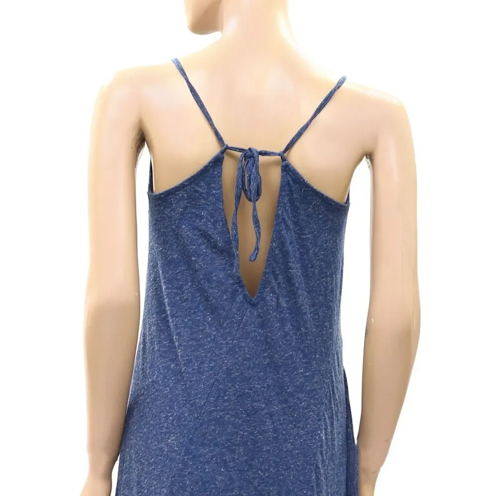 Free People Free-est Cassidy Maxi Tank Top Asymmetrical High Low Blue XS 289496